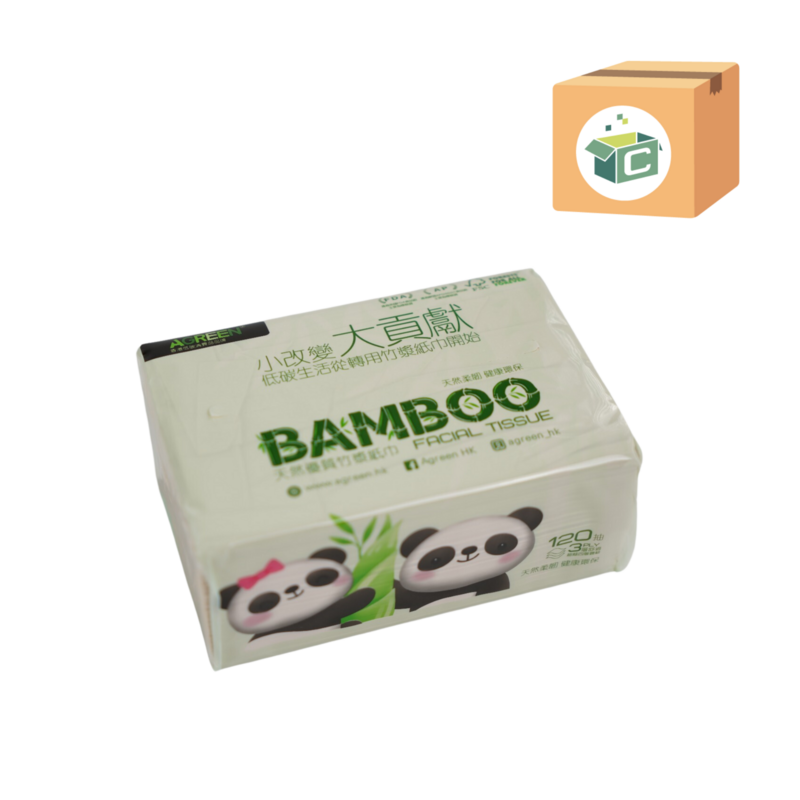 [原箱] AGREEN - 360 優質3層竹漿軟抽紙巾 8包 / 抽 [10套 ]