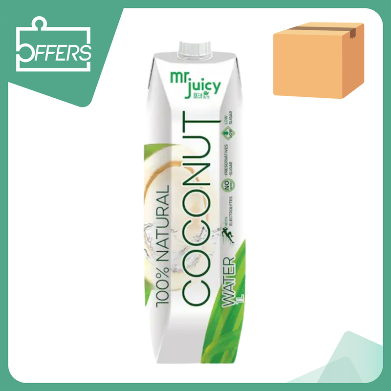 [原箱] 菓汁先生 - 100%天然椰青水 1L x 12盒