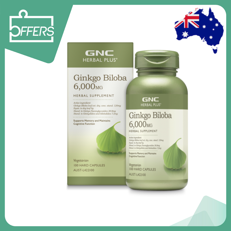 GNC - GNC HERBAL PLUS® 特強補腦銀杏精華膠囊 6000mg 100粒 (澳洲版)